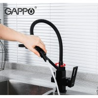 Смеситель для кухни Gappo G17-6 G4317-6 Черный матовый