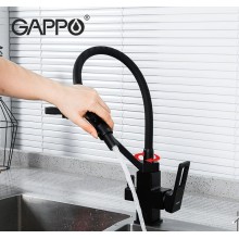 Смеситель для кухни Gappo G17-6 G4317-6 Черный матовый