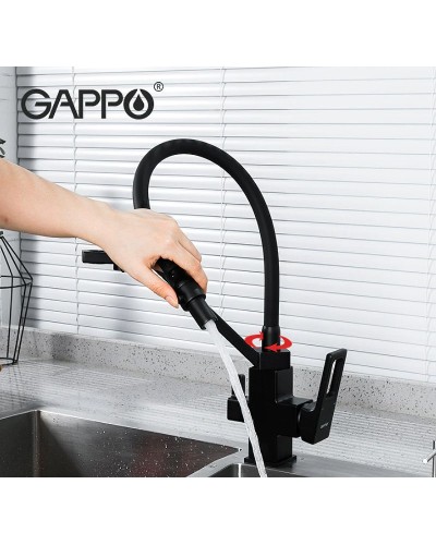 Смеситель для кухни Gappo G17-6 G4317-6 Черный матовый