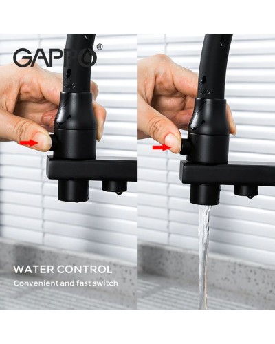 Смеситель для кухни Gappo G17-6 G4317-6 Черный матовый