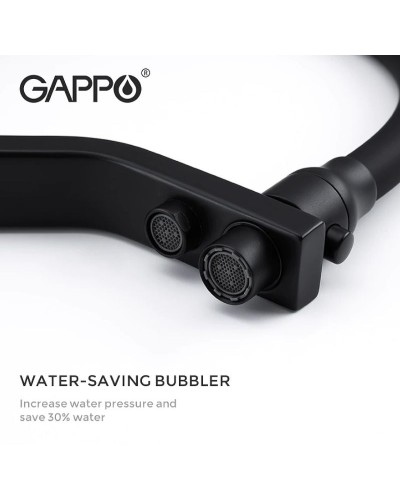 Смеситель для кухни Gappo G17-6 G4317-6 Черный матовый