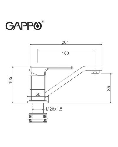 Смеситель для кухни Gappo G17-8 G4517-8 Белый