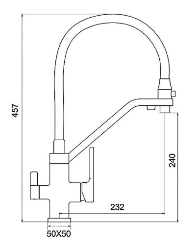 Смеситель для кухни Gappo G18 G4318 Хром Черный