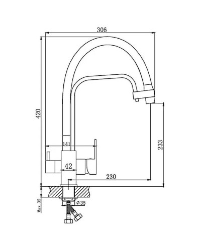 Смеситель для кухни Haiba HB76615 Хром Серый