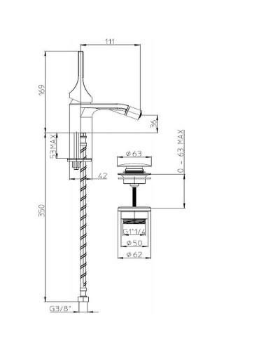 Смеситель для биде Bossini Apice E89601.030 Хром