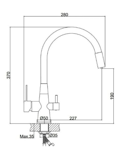 Смеситель для кухни Haiba HB76858-3 Хром Серый