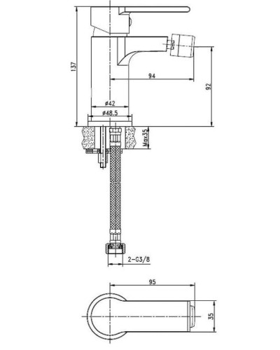 Смеситель для биде Cersanit Brasko 63023 Хром