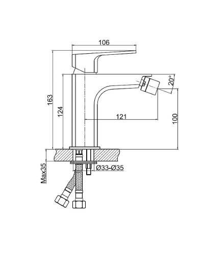 Смеситель для биде Cersanit Wisla 63058 Хром