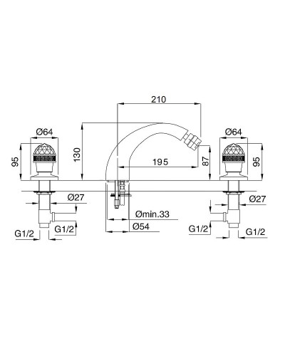 Смеситель для биде Migliore Axo 18504 Золото