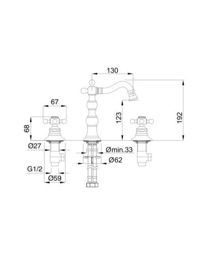 Смеситель для биде Migliore Arcadia 18384 Хром