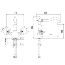 Смеситель для кухни Migliore Arcadia 18185 Бронза