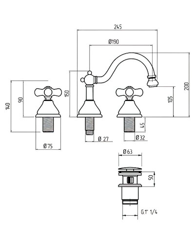Смеситель для биде Migliore Provance 19461 Бронза