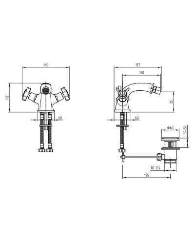 Смеситель для биде Migliore Korona 28490 Хром