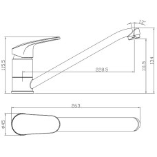 Смеситель для кухни Rossinka RS45-21 Хром
