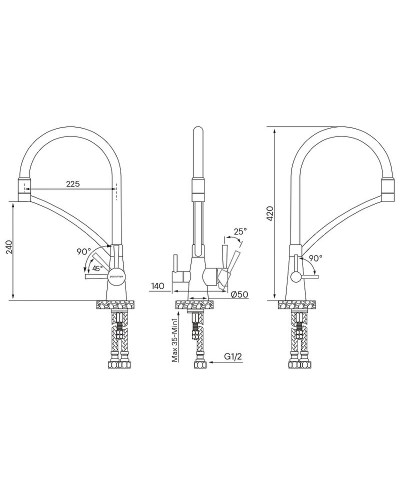 Смеситель для кухни Paulmark Siegen Si213111-GM Вороненая сталь