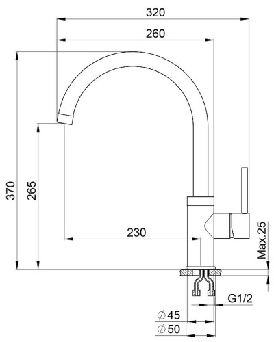 Смеситель для кухни Granula GR-2125 Антик