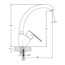 Смеситель для кухни GranFest 1024 Черный