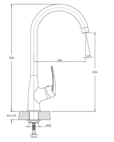 Смеситель для кухни GranFest Quarz Z3424 Белый