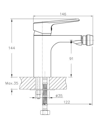 Смеситель для биде Koller Pool Edge ED0300 Хром