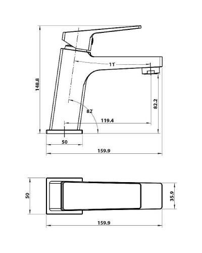 Смеситель для биде Koller Pool Neon Cube NC0300 Хром