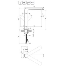 Смеситель для раковины Ravak Flat FL 016.20 X070174 Черный матовый