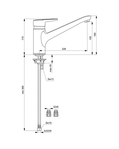 Смеситель для кухни Ideal Standard Connect Blue B9931AA Хром
