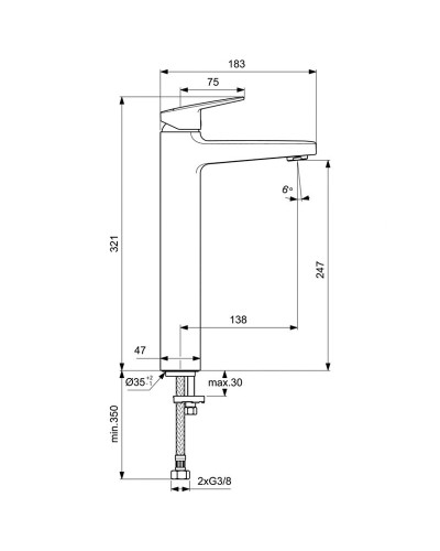 Смеситель для раковины Ideal Standard Ceraplan BD236AA Хром