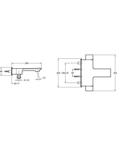 Комплект смесителей Jacob Delafon Stance E9100-CP + E14760-CP
