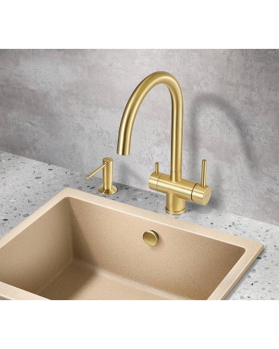 Смеситель для кухни Milacio Ultra MCU.554.GD Золото брашированное