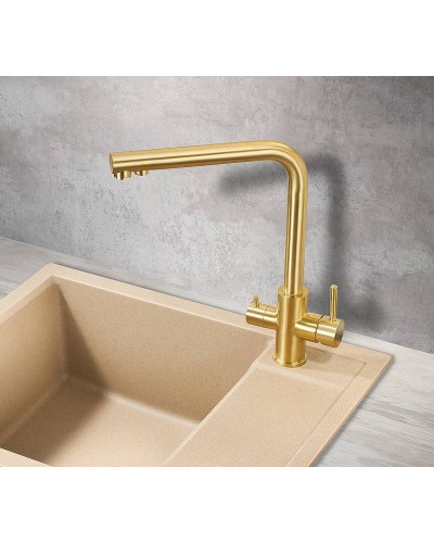 Смеситель для кухни Milacio Ultra MCU.553.GD Золото брашированное