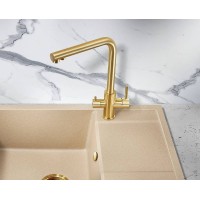 Смеситель для кухни Milacio Ultra MCU.553.GD Золото брашированное
