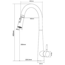 Смеситель для кухни Orange Steel M99-007b Черный матовый