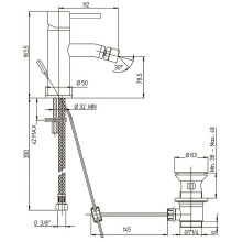 Смеситель для биде Paini Cox 78PJ306 Золото матовое