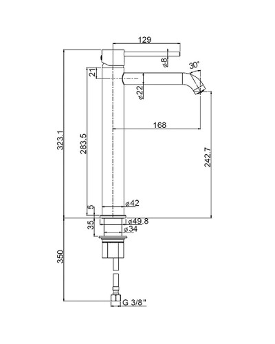Смеситель для раковины Paini Cox 78CR205OLL Хром
