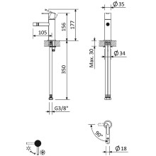 Смеситель для биде Cezares Leaf LEAF-BSM-L-01-W0 Хром