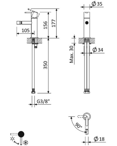 Смеситель для биде Cezares Leaf LEAF-BSM-L-01-W0 Хром