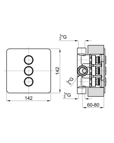 Переключатель на три положения Noken Touch&Feel N155416555