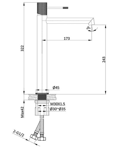 Смеситель для раковины Vincea Desire VBF-1D2CH Хром