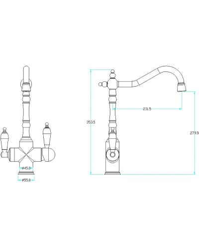 Смеситель для кухни Boheme Tradizionale Chromo 113-CRST Хром