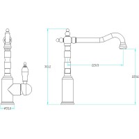 Смеситель для кухни Boheme Medici Ripresa 101-CRST Бронза