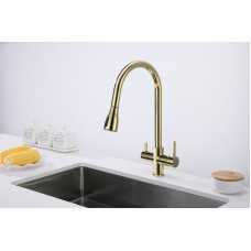 Смеситель для кухни Paulmark Lange La214212-G Золото