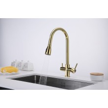 Смеситель для кухни Paulmark Lange La214212-G Золото