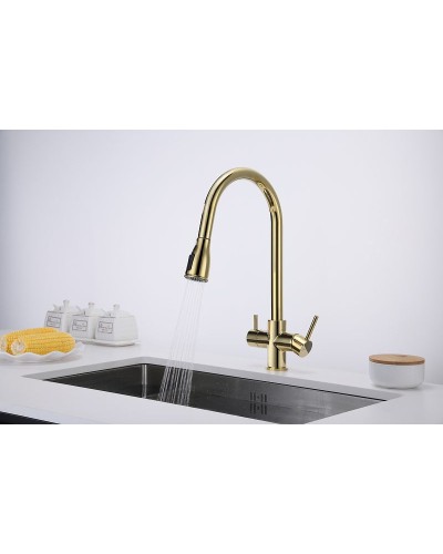 Смеситель для кухни Paulmark Lange La214212-G Золото