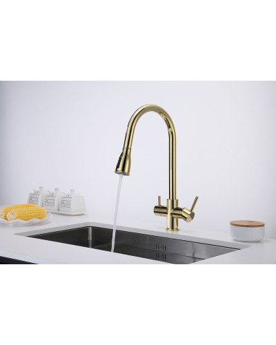 Смеситель для кухни Paulmark Lange La214212-G Золото