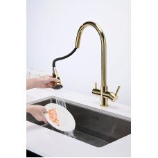 Смеситель для кухни Paulmark Lange La214212-G Золото