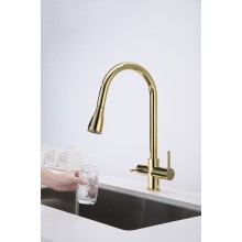 Смеситель для кухни Paulmark Lange La214212-G Золото