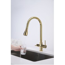 Смеситель для кухни Paulmark Lange La214212-G Золото