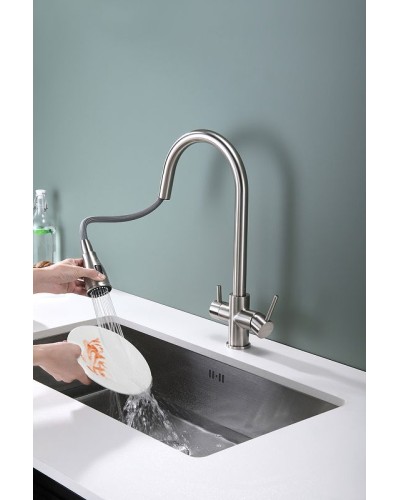 Смеситель для кухни Paulmark Lange La214212-NI Никель