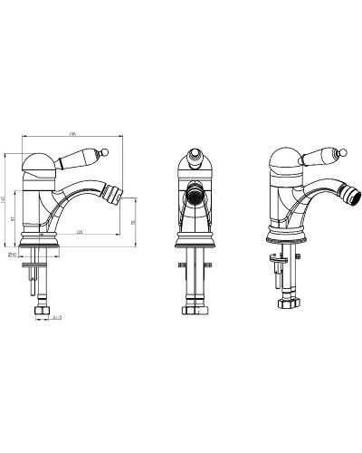 Смеситель для биде Boheme Tradizionale Oro 286-MR-B Золото