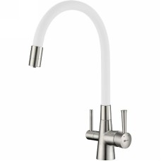 Смеситель для кухни Lemark Comfort LM3075BN-White Хром Белый